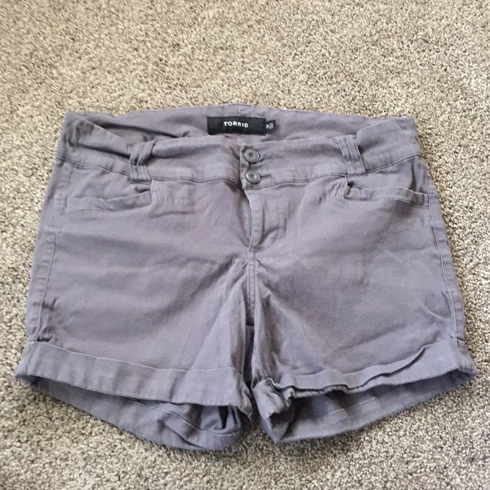 Torrid plus size stretchy gray shorts size 14
